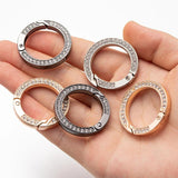 5pcs O Ring Keyring With Diamonds Metal Spring For Keychain Pendant