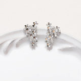 2pcs Flower Ear Studs DIY Hand Brass Earrings 14k Plated 15*22mm