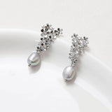 2pcs Flower Ear Studs DIY Hand Brass Earrings 14k Plated 15*22mm