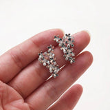 2pcs Flower Ear Studs DIY Hand Brass Earrings 14k Plated 15*22mm