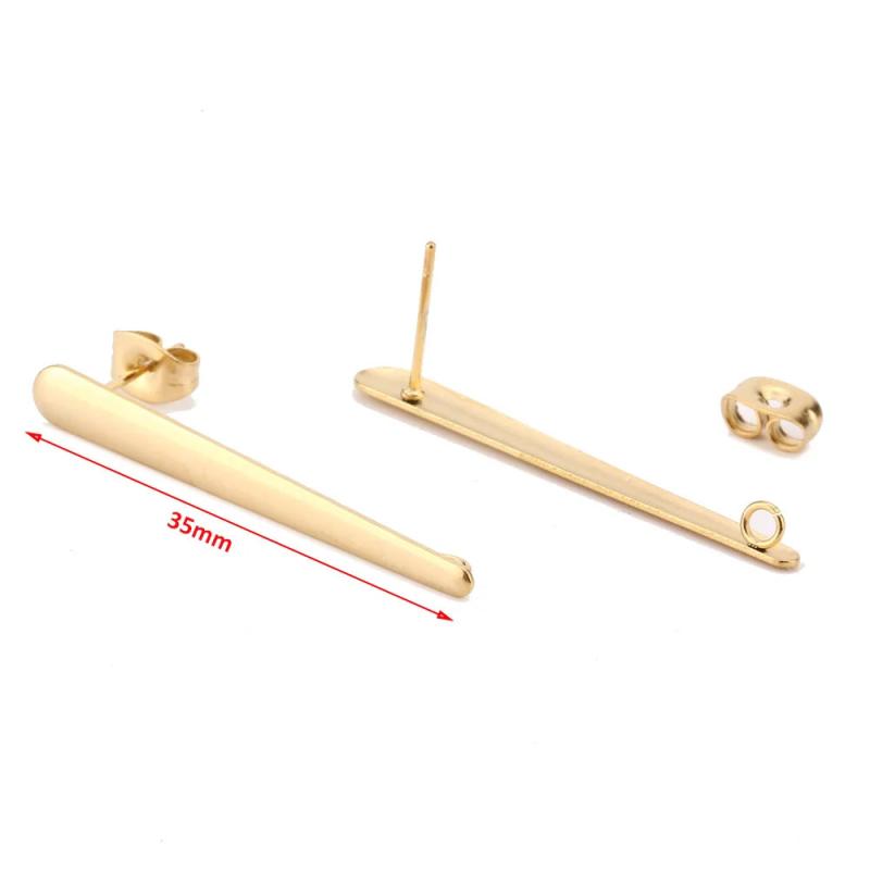 Plated Rectangle Stud Earring Base Components DIY Supplies