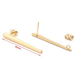 Plated Rectangle Stud Earring Base Components DIY Supplies