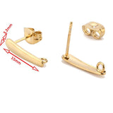 Plated Rectangle Stud Earring Base Components DIY Supplies