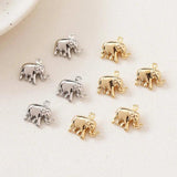 8PCS Elephant Necklace Pendant Brass 14k Plated DIY Accessory