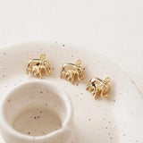 8PCS Elephant Necklace Pendant Brass 14k Plated DIY Accessory