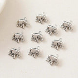 8PCS Elephant Necklace Pendant Brass 14k Plated DIY Accessory