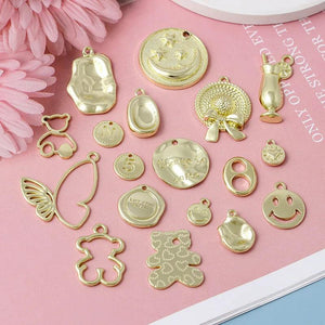 10pcs Butterfly Bear Pendant Charms for Jewelry Making Diy Necklace Earrings