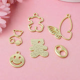 10pcs Butterfly Bear Pendant Charms for Jewelry Making Diy Necklace Earrings