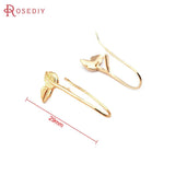 24K Brass Tree Leaf Earrings Hooks High Jewelry Earrings Making Supplies
