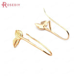 24K Brass Tree Leaf Earrings Hooks High Jewelry Earrings Making Supplies