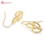 24K Brass Tree Leaf Earrings Hooks High Jewelry Earrings Making Supplies