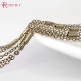 5m 2MM Antique Bronze Copper Flat O Shape Cylinder Tube Link Chains Necklace