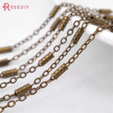 5m 2MM Antique Bronze Copper Flat O Shape Cylinder Tube Link Chains Necklace