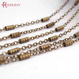 5m 2MM Antique Bronze Copper Flat O Shape Cylinder Tube Link Chains Necklace