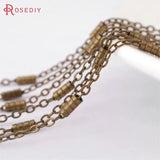 5m 2MM Antique Bronze Copper Flat O Shape Cylinder Tube Link Chains Necklace
