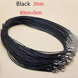 10pcs Waxed Cotton 2mm 1.5mm Wax Cord Necklace Cords with Extended Chain