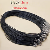 10pcs Waxed Cotton 2mm 1.5mm Wax Cord Necklace Cords with Extended Chain