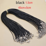 10pcs Waxed Cotton 2mm 1.5mm Wax Cord Necklace Cords with Extended Chain