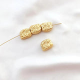 6 Gold-Plated Irregular Stone Shaped Loose Beads for DIY Jewelry
