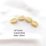 6 Gold-Plated Irregular Stone Shaped Loose Beads for DIY Jewelry