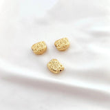 6 Gold-Plated Irregular Stone Shaped Loose Beads for DIY Jewelry