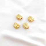 6 Gold-Plated Irregular Stone Shaped Loose Beads for DIY Jewelry