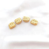 6 Gold-Plated Irregular Stone Shaped Loose Beads for DIY Jewelry