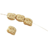 6 Gold-Plated Irregular Stone Shaped Loose Beads for DIY Jewelry