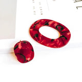 Oval Stud Earrings Jewelry Component 6pcs