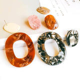 Oval Stud Earrings Jewelry Component 6pcs