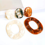 Oval Stud Earrings Jewelry Component 6pcs