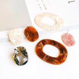 Oval Stud Earrings Jewelry Component 6pcs