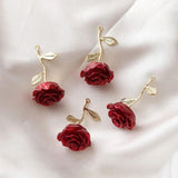 2PCS 14K Rose Flower Pendant DIY Jewelry Findings Earrings Supplies
