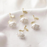 2PCS 14K Rose Flower Pendant DIY Jewelry Findings Earrings Supplies