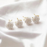 2PCS 14K Rose Flower Pendant DIY Jewelry Findings Earrings Supplies