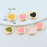 14K Brass Round Heart Charms Pendants Jewelry Making Supplies