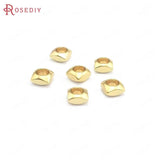 40PCS 4MM 24K Brass Square Beads DIY Jewelry Making Findings