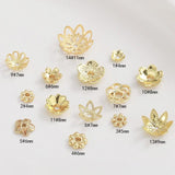 10pcs 18K Plated Brass Spacer Beads Flower Caps Bracelet Necklace DIY Jewelry