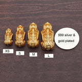 3D 999 Silver Pixiu Beads Gold-plated Fengshui Piyao DIY Bracelet