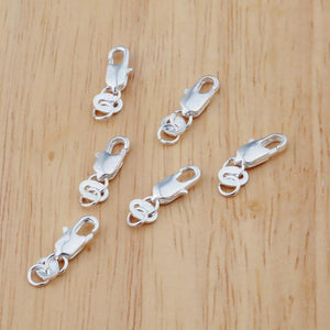10PCS 4*10+8MM 925 Silver Lobster Clasps For Jewelry Making