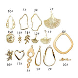 Leaf Eardrop Metal Pendant Necklace Charms Diy Jewelry 8pcs