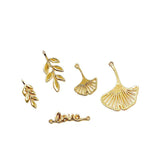 Leaf Eardrop Metal Pendant Necklace Charms Diy Jewelry 8pcs
