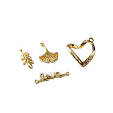 Leaf Eardrop Metal Pendant Necklace Charms Diy Jewelry 8pcs