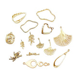 Leaf Eardrop Metal Pendant Necklace Charms Diy Jewelry 8pcs