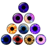 12 Pairs 14mm Thin Glass Eyes Chips for DIY Toy Doll Eye Crafts