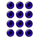 12 Pairs 14mm Thin Glass Eyes Chips for DIY Toy Doll Eye Crafts
