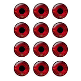 12 Pairs 14mm Thin Glass Eyes Chips for DIY Toy Doll Eye Crafts