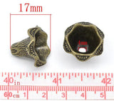 Vintage Petunia Flower Bead Caps Antique Bronze DIY Necklace Jewelry 10PCs