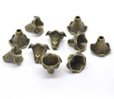 Vintage Petunia Flower Bead Caps Antique Bronze DIY Necklace Jewelry 10PCs