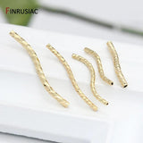 14k Gold Plated Corrugated Tube Wavy Curved Beads for Jewelry Making